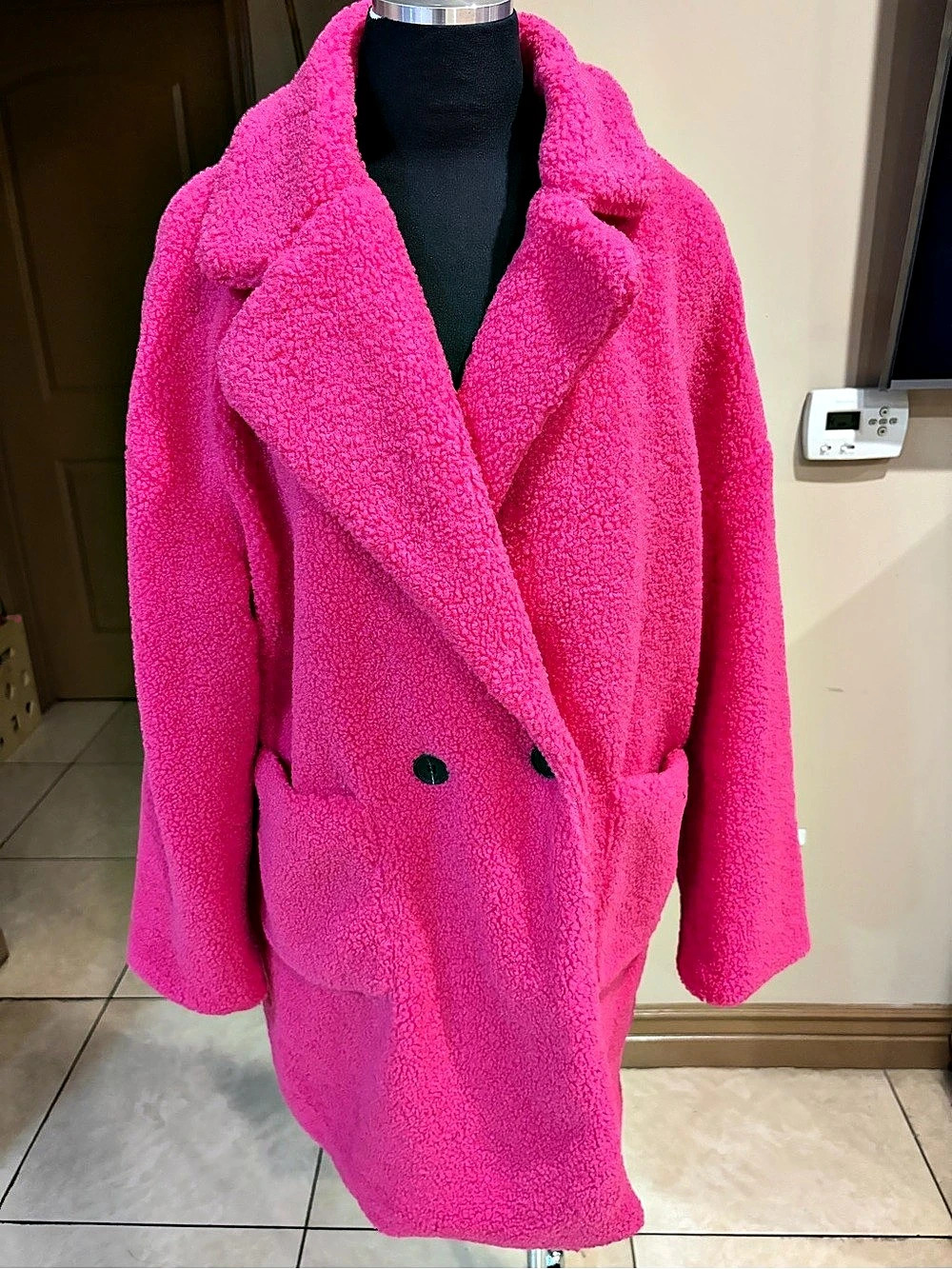 Pink Teddy Coat Size Large 25